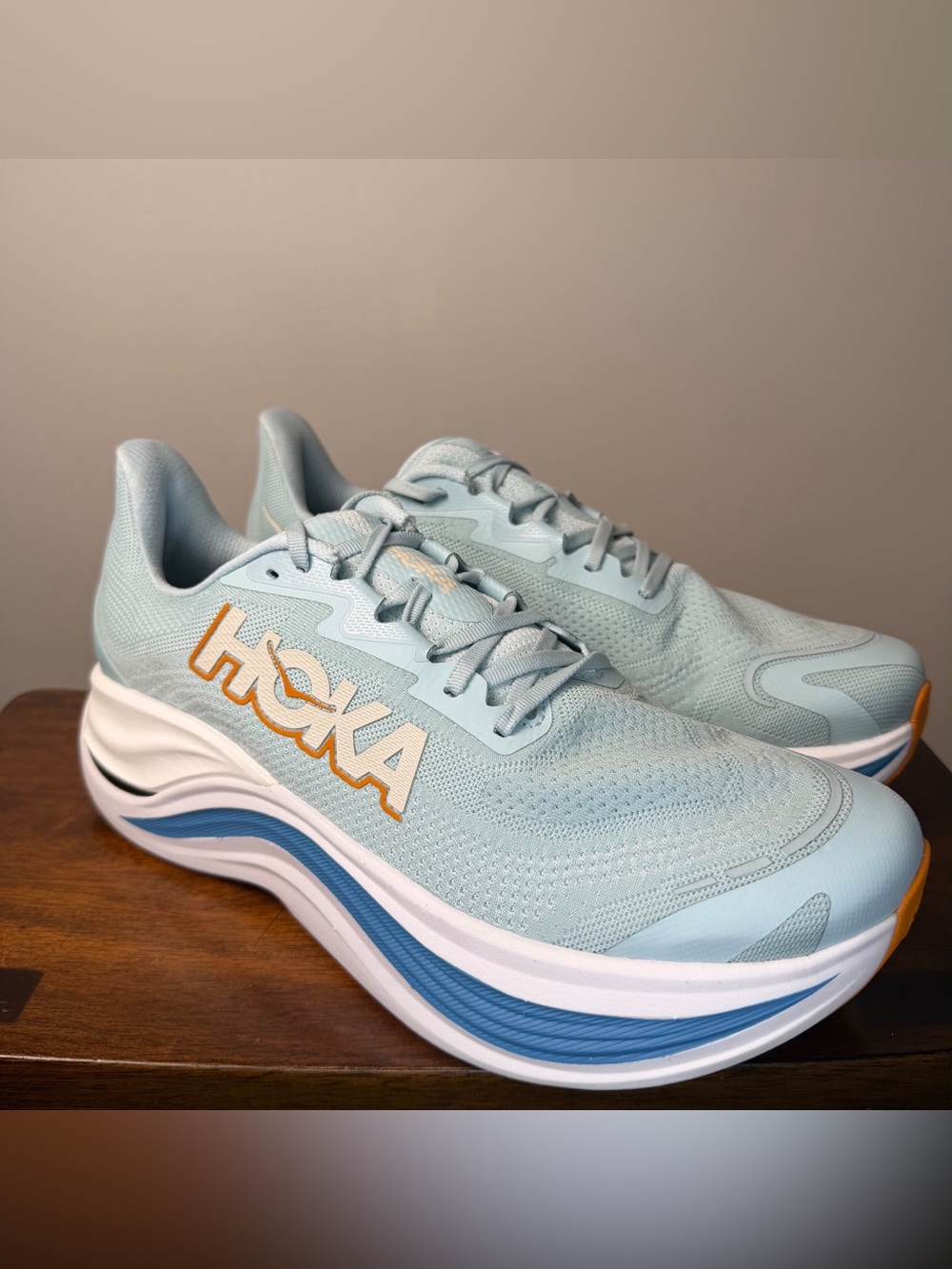 HOKA Skyward X Men’s 12.5 D Clear Sea Alpine Blue Running Shoes 1147911-CSLP